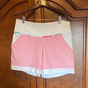 SWINGDISH Women's Pink and White Golf Shorts Size Large